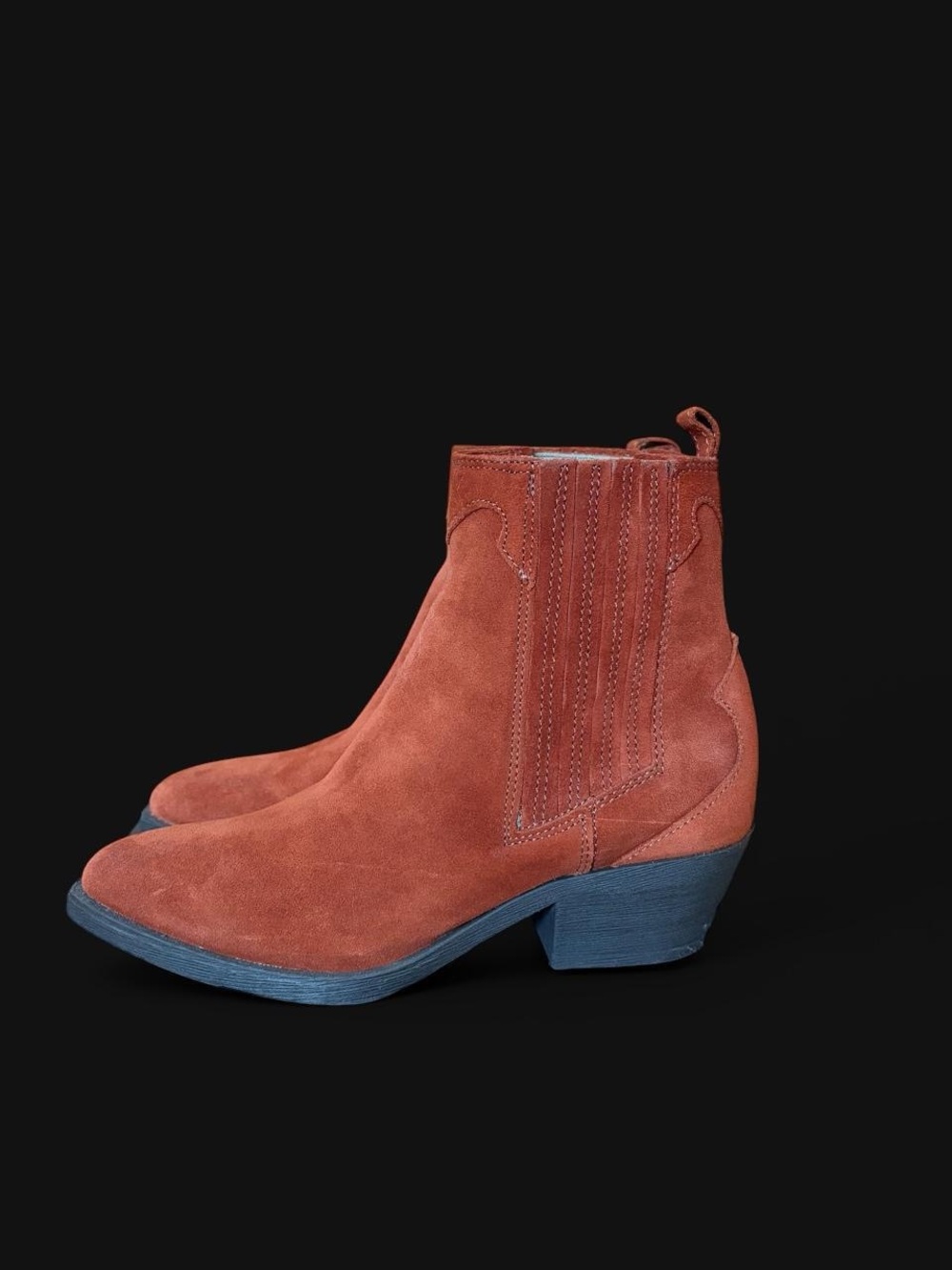 Women's Suede Ankle Boot in Rust